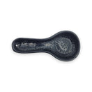 Black on Black Talavera Spoon Rest | Mexican Handcrafted glossy black floral spoon rest, handcrafted Talavera kitchen accent