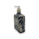 Black & White Talavera Soap Pump | Floral Ceramic Dispenser - hand-painted black and white floral Talavera soap pump made in Guanajuato, Mexico