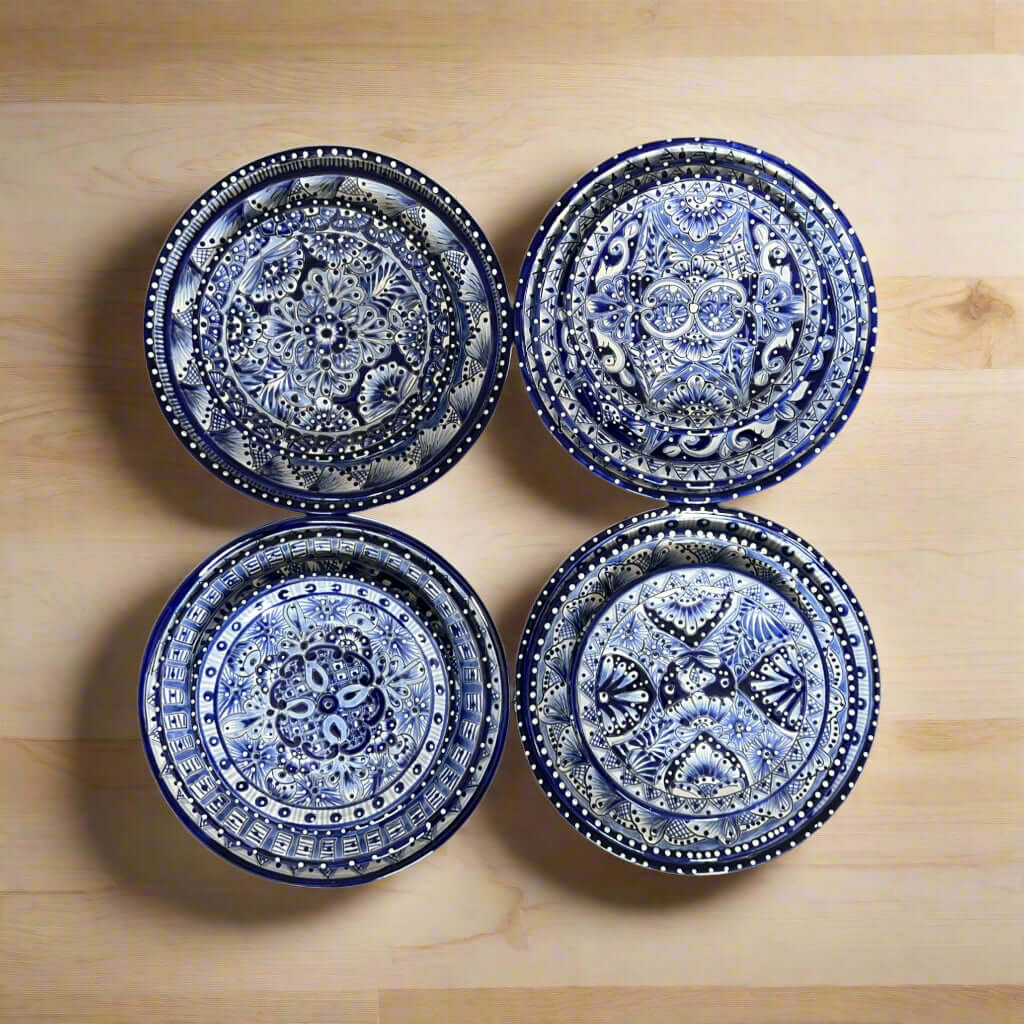 Blue & White Talavera Dinnerware Set | 12-Pc