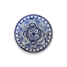 Blue & White Talavera Dinnerware Set | 12-Piece Set - hand-painted blue and white Talavera decorative plate from Guanajuato, kiln-fired lead-free glaze