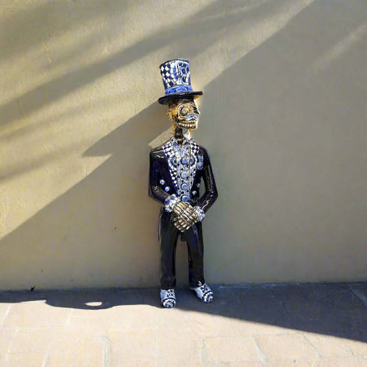 Blue & White Talavera Catrin Statue
