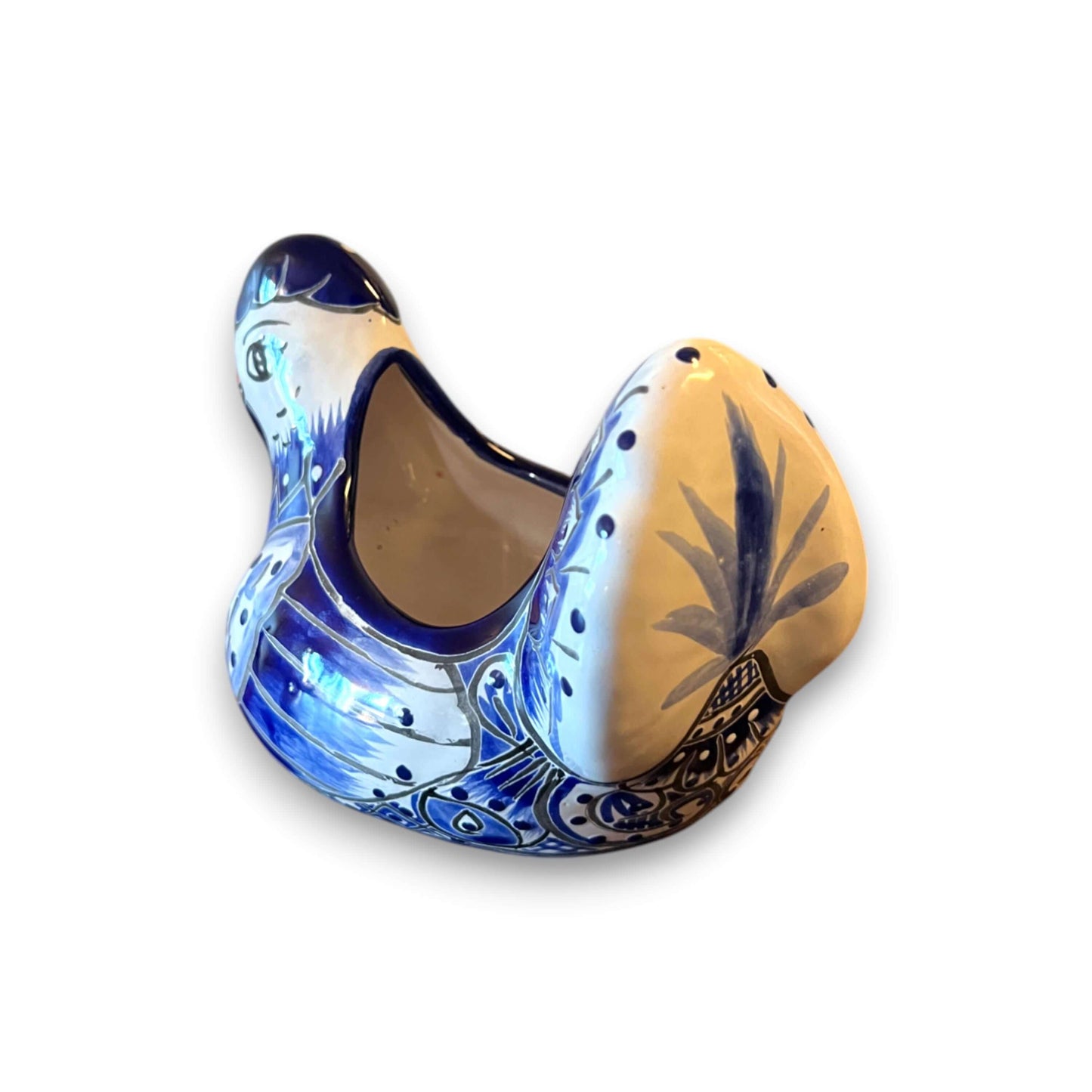 Blue & White Talavera Chicken Planter