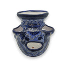 Blue & White Talavera Strawberry Planter | Handcrafted Mexican Pot, hand-painted cobalt floral strawberry pot from Guanajuato