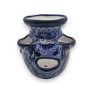 Blue & White Talavera Strawberry Planter | Handcrafted Mexican Pot, hand-painted cobalt floral strawberry pot from Guanajuato