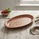 Brown & White Talavera Oval Platter - lifestyle product view 1