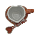 Brown heart mug with plate and cup and spoons set - white background product view 3