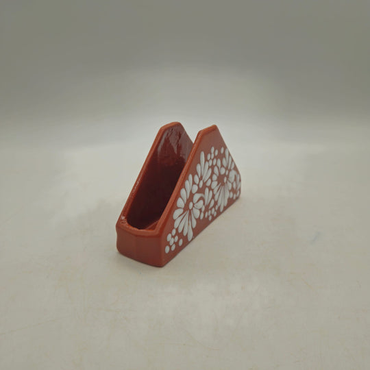 Brown & White Talavera Napkin Holder — TGH-6734; actual product against its original background.