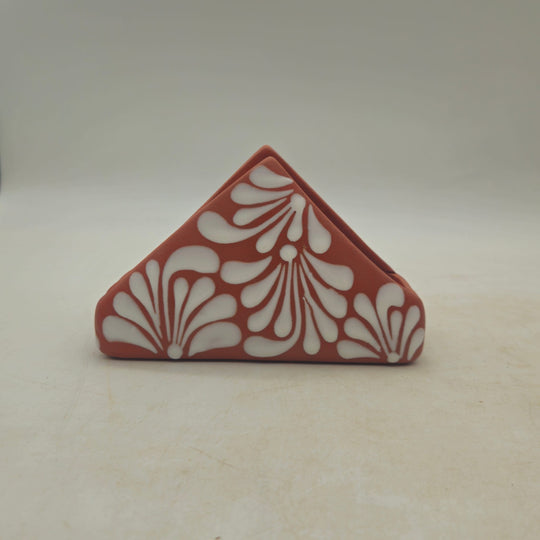 Brown & White Talavera Napkin Holder — TGH-6482; actual product against its original background.
