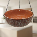 Brown & White Talavera Hanging Planter | Mexican Ceramic Pot