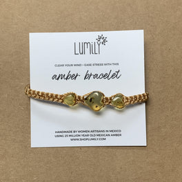 Erika Triple Amber Macrame Pull String Friendship Bracelet - Mexico