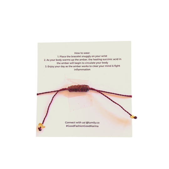 Erika Single Amber Pull String Friendship Bracelet - Mexico