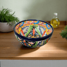 5" Colorful Talavera Ceramic Bowl | Mexican Dinnerware - hand-painted Talavera bowl from Guanajuato with vibrant floral design