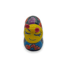 Colorful Talavera Caterpillar | Mexican Ceramic Figurine hand-painted glossy folk-art caterpillar with bright blue, yellow, red and green patterns