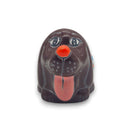 Colorful Talavera Dog Planter | Hand-Painted Mexican Figurine - hand-painted brown Talavera dog planter with orange nose and tongue