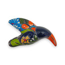 Colorful Talavera Hummingbird | Handcrafted Mexican Decor - handcrafted painted ceramic hummingbird figurine in bright Talavera red blue yellow green
