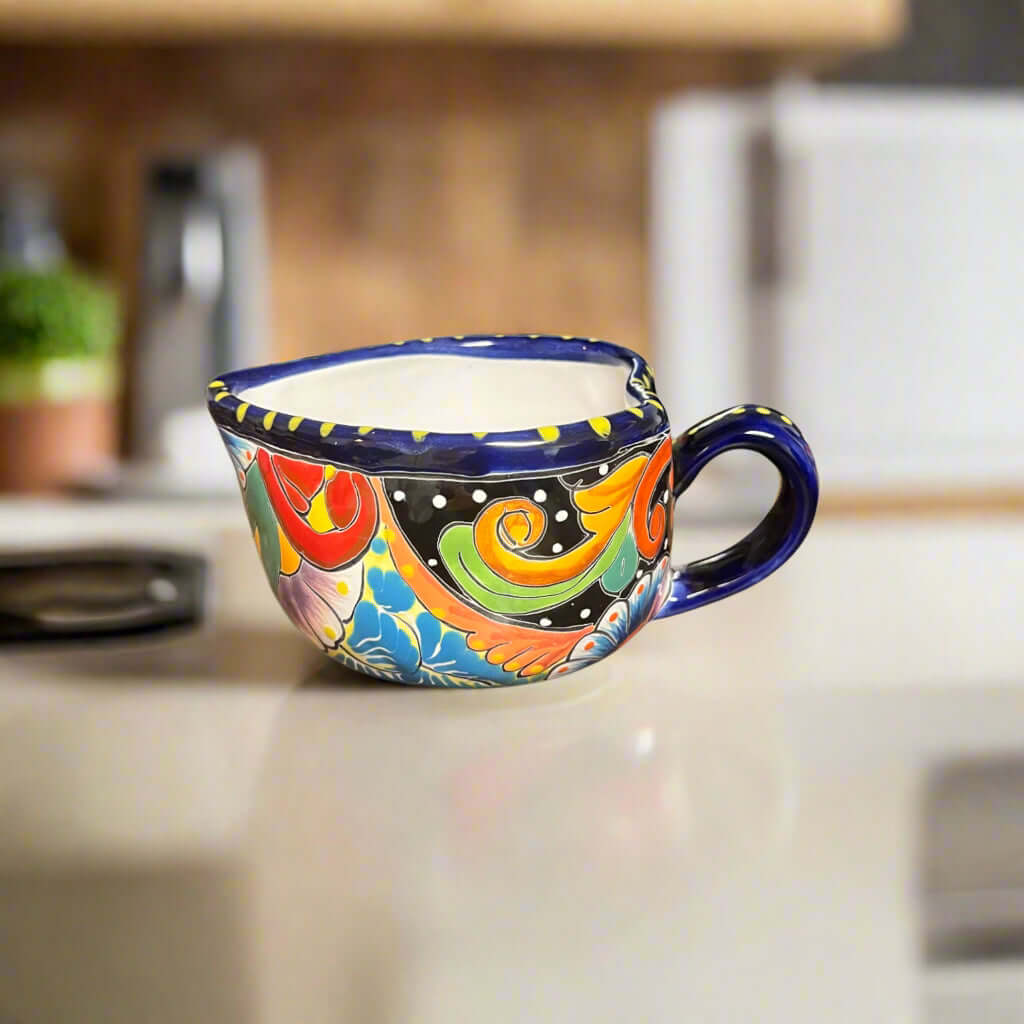 Colorful Talavera Heart Mug – Handmade Mexican Pottery Cup