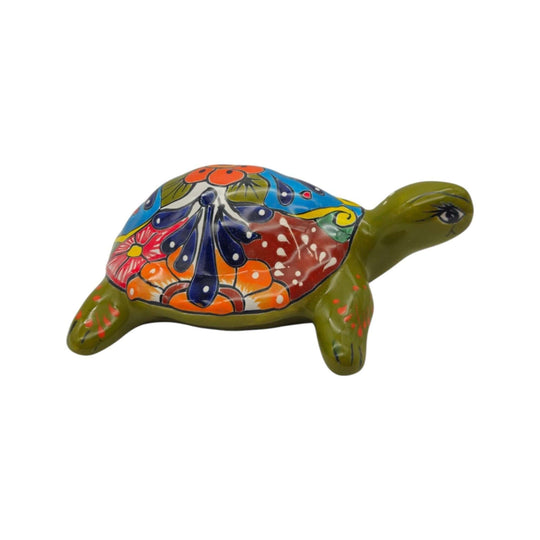 Talavera Sea Turtle Statue | Colorful Hand-Painted Mexican Decor
