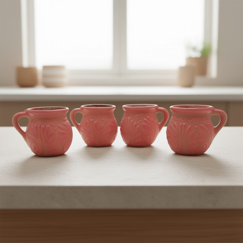 Pink Talavera Mug | Authentic Handmade Mexican Clay Jarrito