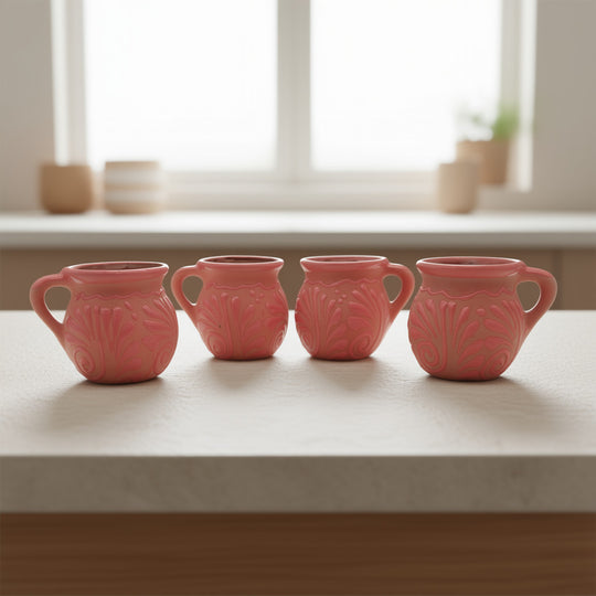 Pink Talavera Mug | Authentic Handmade Mexican Clay Jarrito