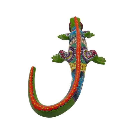 Extra Large Talavera Iguana Statue - white background product view 6