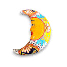 Extra Large Talavera Moon Wall Art | Mexican Handmade Ceramic Decor - hand-painted colorful crescent moon from Guanajuato, kiln-fired lead-free glaze