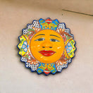 Extra Large Talavera Sun Wall Art | Handmade Mexican Decor — vibrant hand-painted Talavera sun wall plaque from Guanajuato, Mexico