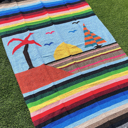 Coronado Sailboat Mexican Blanket