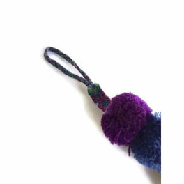Earth Tone Friendship Tassel Zipper Pull with Pom Poms | Handmade in Mexico