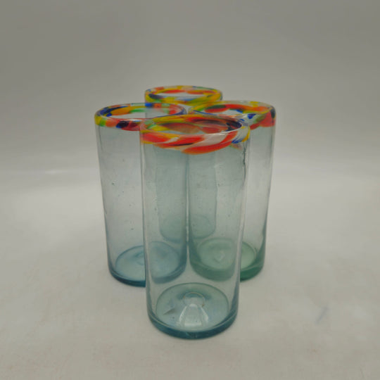 Hand-Blown Colorful Tumbler Glass — TGH-5513; actual product against its original background.