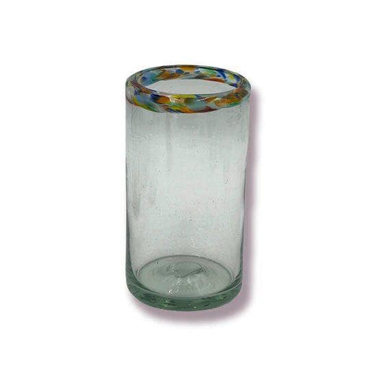 Hand Blown Colorful Tumbler Glasses | Confetti Rim