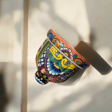 Colorful Talavera Wall Planter | Hand-Painted Mexican Hanging Decor - hand-painted traditional Talavera ceramic wall planter from Guanajuato, Mexico