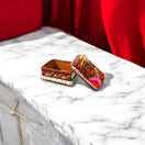 Colorful Hand-Painted Guerrero Jewelry Box | Mexican Ceramic Earring Holder on marble ledge, hand-painted Guerrero pottery jewelry box