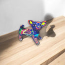Guerrero Chihuahua Statue | Hand-Painted Mexican Animal Decor - vibrant hand-painted Guerrero pottery chihuahua on wooden surface