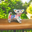 Guerrero Chihuahua Statue | Hand-Painted Mexican Animal Decor - hand-painted ceramic chihuahua with colorful Guerrero pottery design