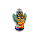 Talavera Salt and Pepper Shakers | Cactus & Panchito Design hand-painted cactus shaker, colorful Talavera ceramic from Guanajuato, Mexico