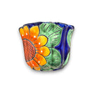 Vibrant Talavera Planter | Hand-Painted Mexican Calla Lily Ceramic Pottery - hand-painted colorful calla lily ceramic planter from Guanajuato
