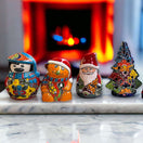 Hand-Painted Talavera Penguin Statue | Festive Christmas Decor (Medium) - hand-painted colorful Talavera penguin figurine by The Talavera Hub