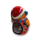 Hand-Painted Talavera Teddy Bear Statue | Festive Christmas Decor (Medium Size) - hand-painted colorful Mexico kiln-fired festive ornament