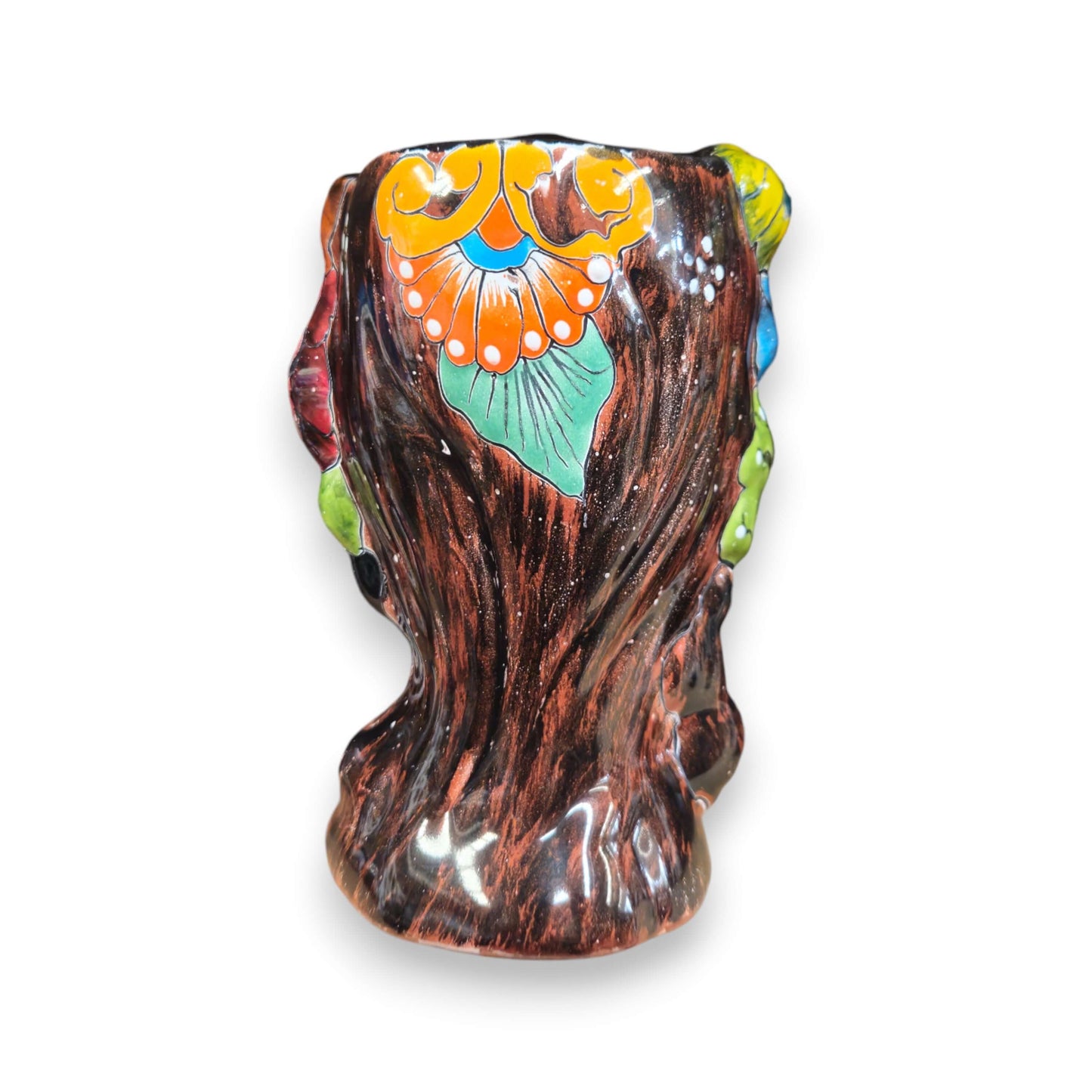 Colorful Talavera Skull Planter | Hand-Painted Ceramic Pot hand-painted Day of the Dead skull planter with vivid floral motifs