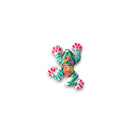 Colorful Talavera Frog Figurine | Hand-Painted Mexican Wall Art - hand-painted red turquoise floral Talavera frog wall decor