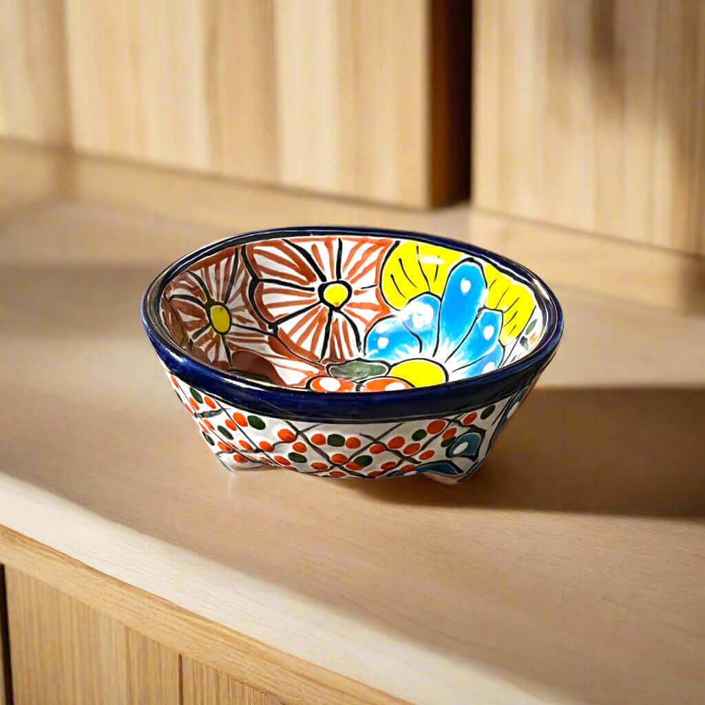 Custom Talavera Dinnerware Set | Hand-Painted Mexican Ceramic - colorful hand-painted Talavera mixing bowl from Guanajuato, lead-free glaze, made to order