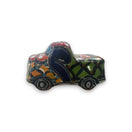 Hand-painted Talavera Truck Figurine | Mexican Artisanal Whimsy (Small) - colorful hand-painted Talavera ceramic truck figurine from Guanajuato