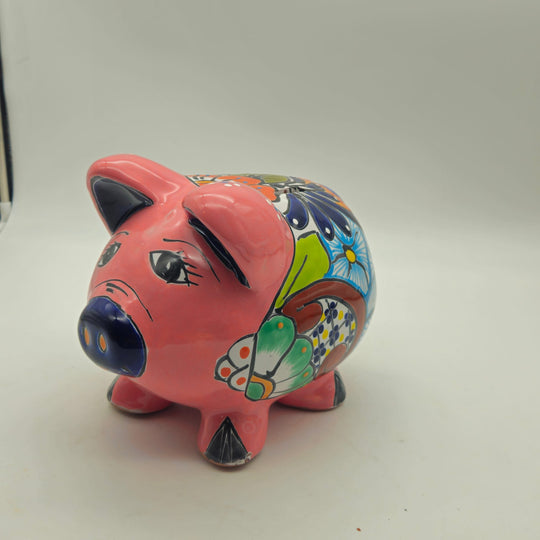 Hand-Painted Talavera Piggy Bank — TGH-6115; actual product against its original background.