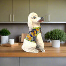 Talavera Poodle Statue | Hand-Painted Mexican Dog Decor - white hand-painted ceramic poodle with floral Talavera pattern on kitchen counter