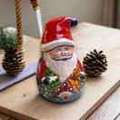 Festive Hand-Painted Talavera Santa Statue | Christmas Decor (Medium) - handcrafted colorful Talavera Santa with lead-free glaze, Guanajuato ceramic holiday decor