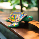 Talavera Sea Turtle Planter | Hand-Painted Mexican Ceramic Pot hand-painted colorful turtle planter, kiln-fired lead-free glaze, vibrant Talavera design