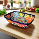 Talavera Serving Dish | Large Hand-Painted Mexican Ceramic Bowl hand-painted rectangular Talavera serving dish from Guanajuato, vibrant colors