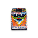Talavera Tissue Box Cover | Colorful Hand-Painted Bathroom Decor hand-painted Mexican ceramic tissue box with floral Talavera design