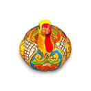 Talavera Turkey Statue | Hand-Painted Mexican Folk Art - vibrant hand-painted Talavera turkey with yellow, red, blue folk art patterns, kiln-fired, lead-free glaze