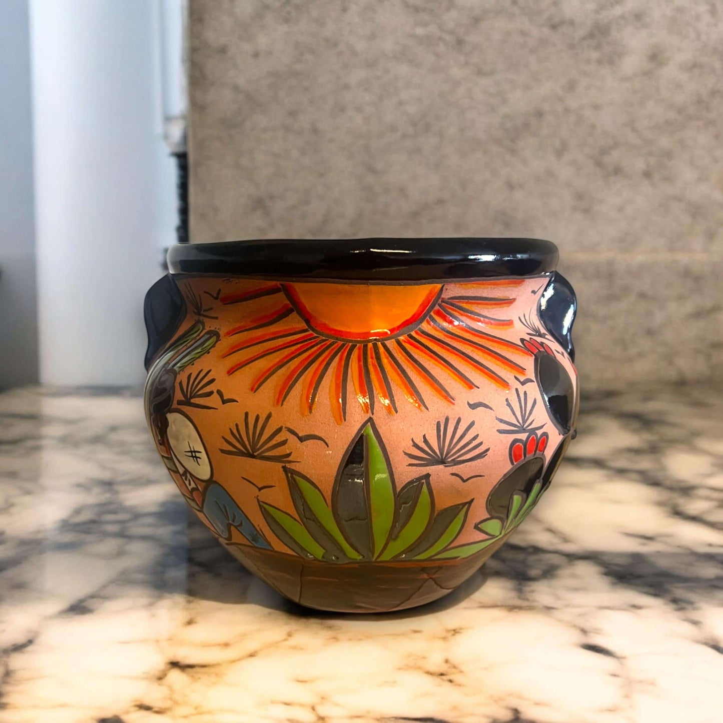 Hand-Painted Terracotta Talavera Pot